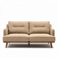 Two-seater sofa in beige fabric with wooden legs 180 x 85 x 75cm