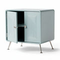 Light blue modern side table with storage cabinet 50 x 40 x 45cm