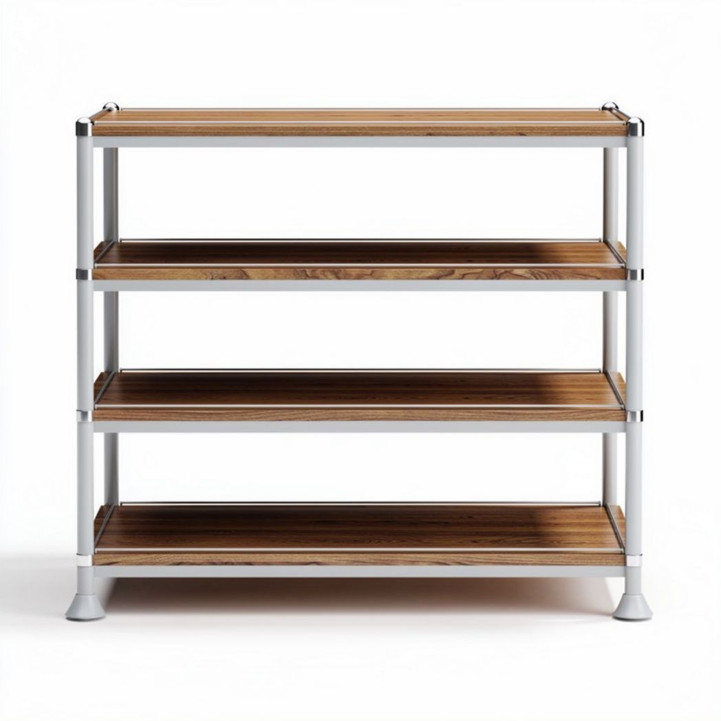 Wooden shelf unit with metal frame for storage in 80 x 40 x 100cm size