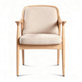 Oak armchair with linen upholstery in natural finish 60 x 60 x 80cm